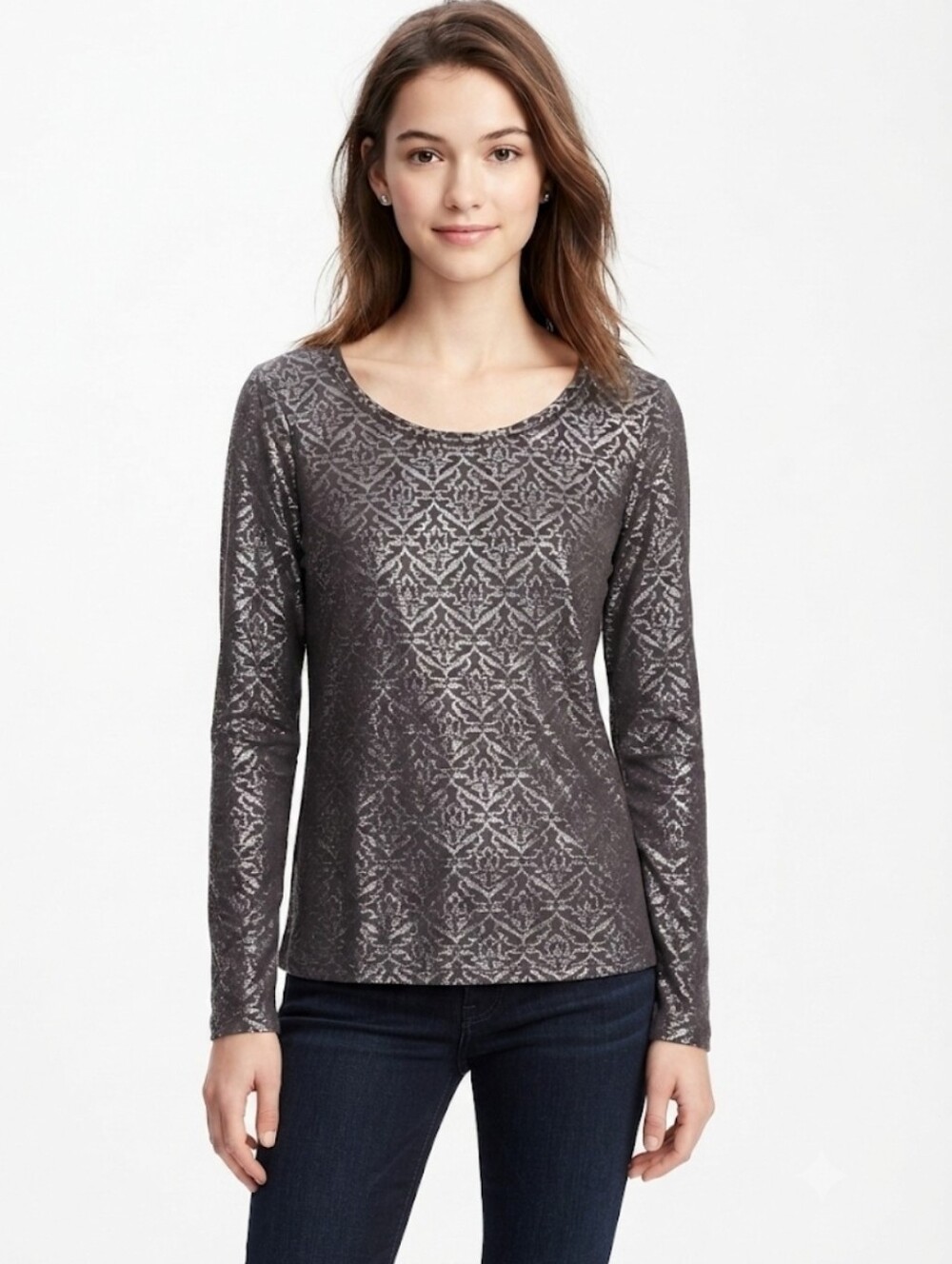 Ann Taylor LOFT Jewel Neck Top T-Shirt Size S